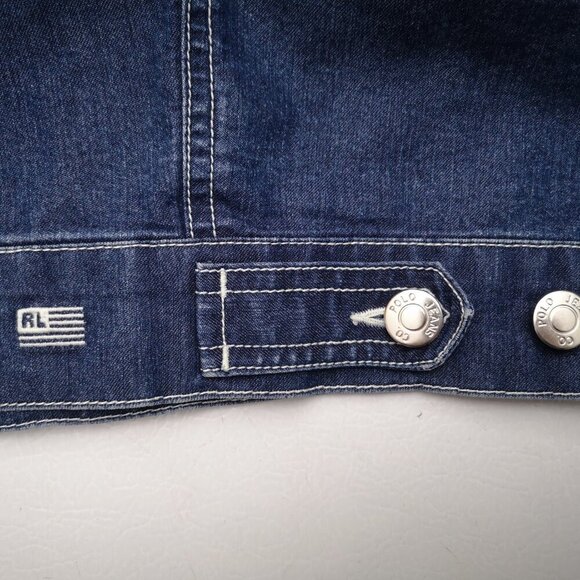 Polo Jean's Co. Ralph Lauren Ladies Size Large Medium Wash Vintage Jean Jacket - Picture 7 of 11